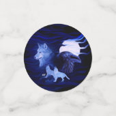 Wolven en Raven met volle maan Confetti (Kleine voorkant)