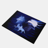 Wolven en Raven met volle maan Deurmat (Schuin)