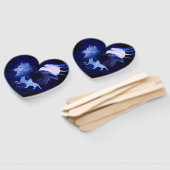 Wolven en Raven met volle maan Handwaaier (Niet-gemonteerd)