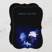 Wolven en Raven met volle maan Kaart (Voorkant / Achterkant)