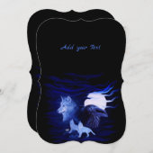 Wolven en Raven met volle maan Kaart (Voorkant / Achterkant)