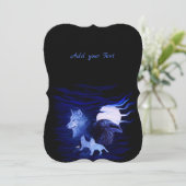 Wolven en Raven met volle maan Kaart (Staand voorkant)