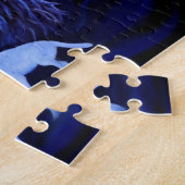 Wolven en Raven met volle maan Legpuzzel (Zijkant)