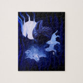 Wolven en Raven met volle maan Legpuzzel (Verticaal)