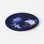 Wolven en Raven met volle maan Papieren Bordje (Gekanteld)