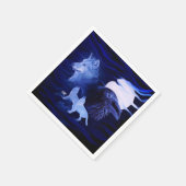 Wolven en Raven met volle maan Servet (Hoek)