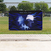 Wolven en Raven met volle maan Spandoek (Insitu)