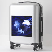 Wolven en Raven met volle maan Sticker (Koffer)