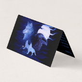 Wolven en Raven met volle maan Visitekaartje (Achterkant)