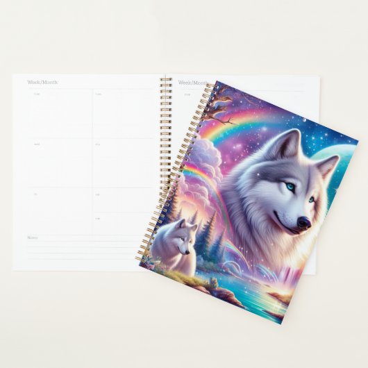 Wolven en regenbogen planner (Display)
