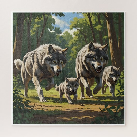 Wolven en Welpen - Dierenpuzzel Legpuzzel (Verticaal)