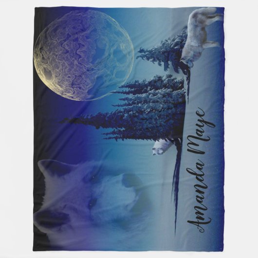 Wolven Fleece Deken (Voorkant)