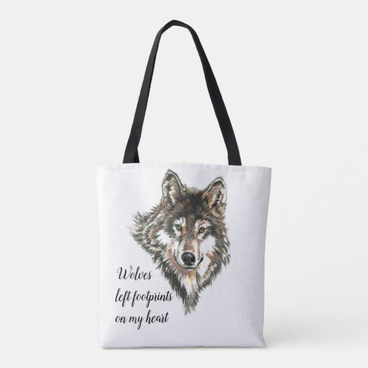 Wolven hebben voetafdrukken achtergelaten op mijn tote bag (Achterkant)