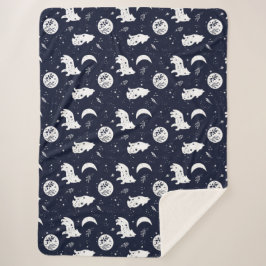 Wolven Howling bij de maan Sherpa Deken