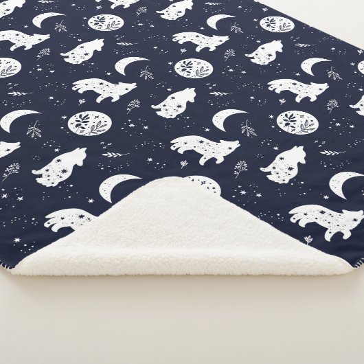 Wolven Howling bij de maan Sherpa Deken (3/4)