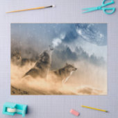 Wolven Howling bij de maan Tissuepapier (Craft)