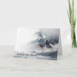 Wolven Howling in het Wenskaart van de winter Kaart