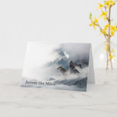 Wolven Howling in het Wenskaart van de winter Kaart (Gele Bloem)