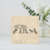 Wolven Howling van de  Wolfkunst van Moon Feestdagenkaart (Staand voorkant)