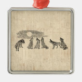 Wolven Howling van de  Wolfkunst van Moon Metalen Ornament (Voorkant)