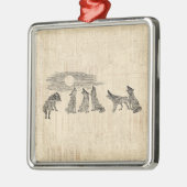 Wolven Howling van de  Wolfkunst van Moon Metalen Ornament (Links)