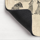 Wolven Howling van de  Wolfkunst van Moon Muismat (Hoek)