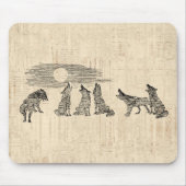Wolven Howling van de Wolfkunst van Moon Muismat (Voorkant)