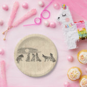 Wolven Howling van de  Wolfkunst van Moon Papieren Bordje (Feest)