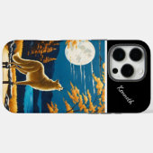 Wolven huilen bij volle maan tijdens zonsondergang Case-Mate iPhone case (Achterkant (horizontaal))