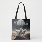 Wolven huilen bij Volle Maan Wildernis roept Tote Bag (Voorkant)