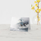 Wolven huilen in het Wenskaart Kaart (Gele Bloem)