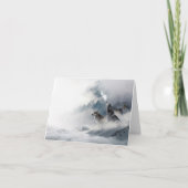 Wolven huilen in het Wenskaart Kaart (Voorkant)