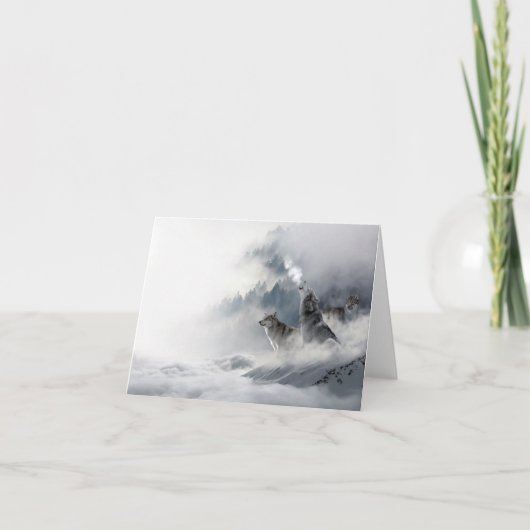 Wolven huilen in het Wenskaart Kaart (Voorkant)