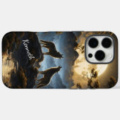 Wolven huilen onder volle maan Case-Mate iPhone case (Achterkant (horizontaal))