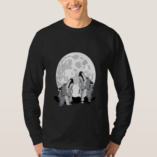 Wolven Huilende Maan Wolf T-shirt (Voorkant)
