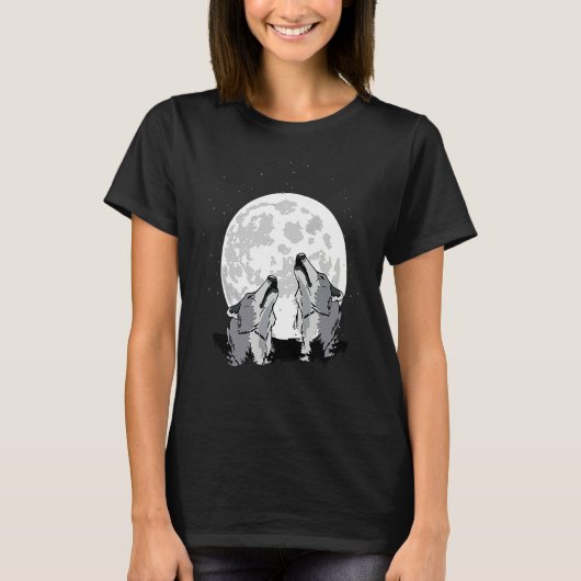 Wolven Huilende Maan Wolf T-shirt (Voorkant)