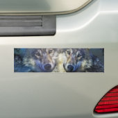 Wolven in de nacht bumpersticker (Op auto)