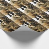 Wolven in de sneeuw cadeaupapier (Hoek)