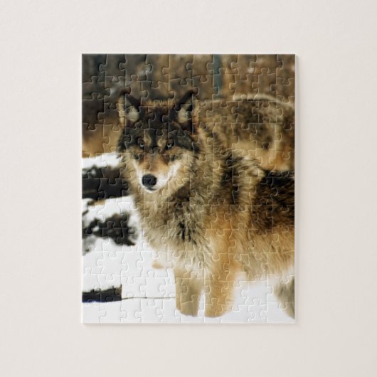 Wolven in de sneeuw legpuzzel (Verticaal)