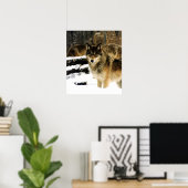 Wolven in de sneeuw poster (Thuiskantoor)