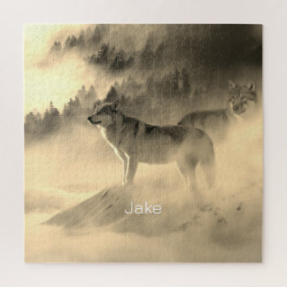 wolven in de zonsopgang legpuzzel