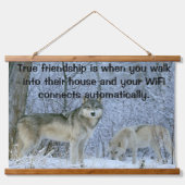 wolven in een sneeuwveld hangend wandkleed (Voorkant)