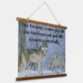 wolven in een sneeuwveld hangend wandkleed (Gebogen)
