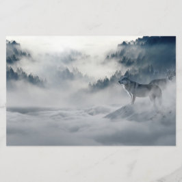Wolven in een winterlandschap briefpapier