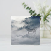 Wolven in een winterlandschap kaart (Staand voorkant)