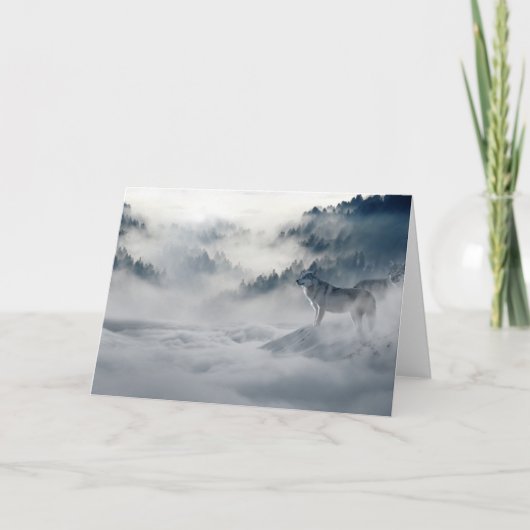 Wolven in een winterlandschap kaart (Voorkant)