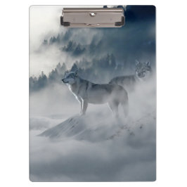 Wolven in een winterlandschap klembord