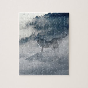 Wolven in een winterlandschap legpuzzel