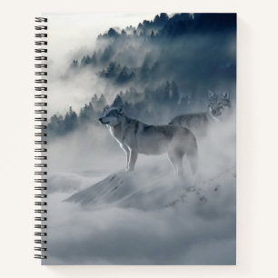Wolven in een winterlandschap notitieboek