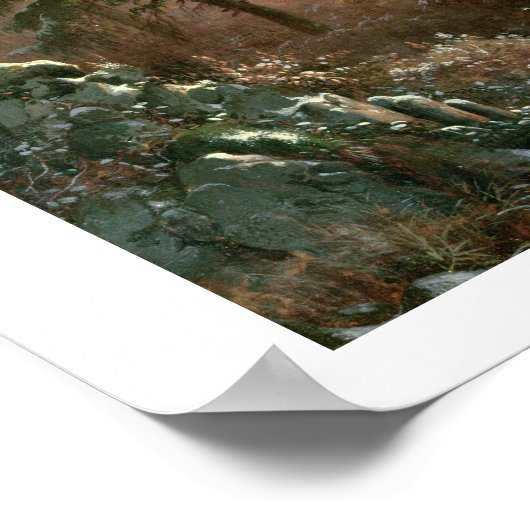 Wolven in een winterlandschap (olie op het paneel) poster (Hoek)